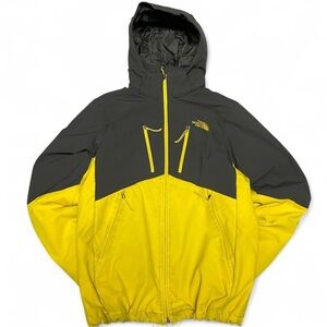 Y2k north face two tone yellow and grey water resistant jacket